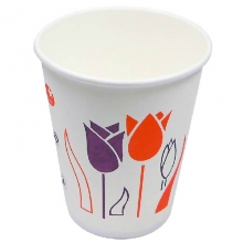 绿奥 250ml 一次性纸杯（紫红荷花）8盎司 210G标准款 50个/提，40提/箱