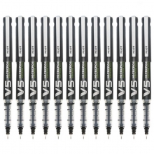 百乐（PILOT）BXC-V5 大容量可换胆走珠笔/BX-V5升级版水笔/签字笔（替芯BXS-IC-S3）0.5mm 黑色 12支装