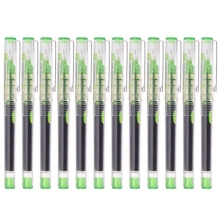白雪（snowhite）X55 多色直液式走珠笔/中性笔 0.5mm 浅绿色 12支装