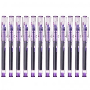 白雪（snowhite）X55 多色直液式走珠笔/中性笔 0.5mm 紫色 12支装