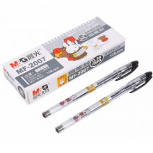 晨光（M&G）MF2007 米菲系列全针管中性笔（替芯MF2907）0.38mm 黑色 12支/盒