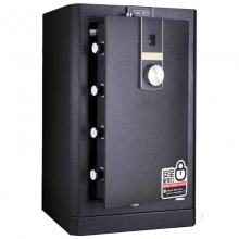 得力（deli）4054 黑尊系列指纹密码高级全钢保险箱保险柜保管箱 3C认证 高82cm 黑色