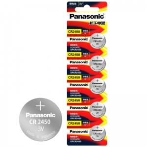 松下（Panasonic）CR2450 纽扣电池 3V钮扣电池 五粒装