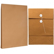 永硕（UOSO）200克 8cm A3牛皮纸档案袋资料袋绕绳袋（空白版）10只装
