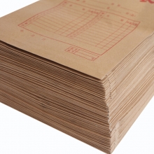 永硕（UOSO）A4-200克 底宽5cm 牛皮纸档案袋 牛皮纸资料袋绕绳袋（红字带框）25只/捆