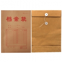 永硕（UOSO）A4-230克 底宽5cm 牛皮纸档案袋 牛皮纸资料袋绕绳袋（红字带框）25只/捆