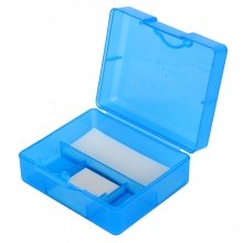 雅齐利（YAQILI）8698 小号透明蓝印章盒 可存放发票章/合同章/公章/法人章/财务章 90*75*40mm