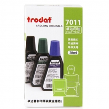 卓达（trodat）7011 印油/翻转印章专用水性油墨补充液万次章油 28ml 蓝色