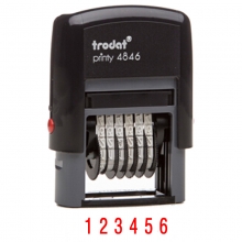 卓达（trodat）4846 可调式号码机/数字章回墨印回墨章 6位 字高4mm 红色