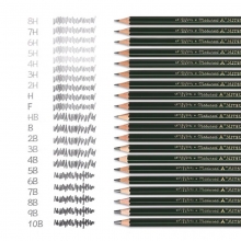 三菱（Uni）9800 5H高级绘图铅笔/素描铅笔/美术绘图木头铅笔 12支装