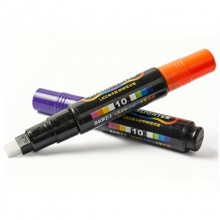 宝克（BAOKE）MP4902 LED电子屏广告彩绘笔/可擦荧光板笔/水性彩色标记笔/POP荧光笔 扁头10mm（紫色）6支/盒