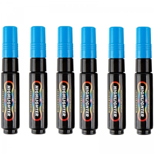 宝克（BAOKE）MP4902 LED电子屏广告彩绘笔/可擦荧光板笔/水性彩色标记笔/POP荧光笔 扁头10mm（蓝色）6支/盒