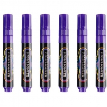 宝克（BAOKE）MP4901 可擦荧光笔/LDE电子屏荧光板笔/标记笔/广告彩绘笔（圆头）6支/盒 紫色