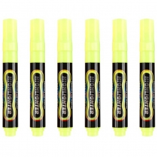 宝克（BAOKE）MP4901 可擦荧光笔/LDE电子屏荧光板笔/标记笔/广告彩绘笔（圆头）6支/盒 黄色