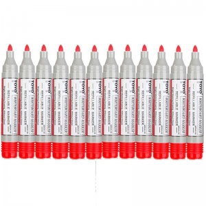 东洋（TOYO）WB-520 可加墨白板笔可擦易擦水性笔 2mm 红色 12支装