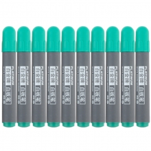 白金（PLATINUM） WB-45 可擦白板笔/单头白板笔 2mm 绿色 10支装