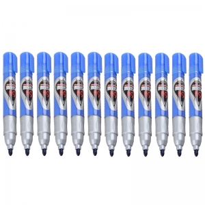 宝克（BAOKE）MP392 大容量水性可擦白板笔（可加墨水） 蓝色 12支装