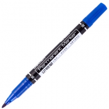 得力（deli）6824 小号双头记号笔/油性多用途勾线笔 12支装 蓝色