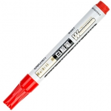 得力（deli）S507 可加墨易擦圆头白板笔 10支装 红色